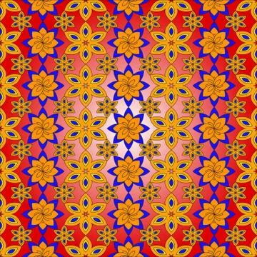 Bright spring background image of flowers of different color. Illustrazione stock