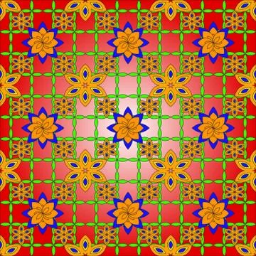 Bright spring background image of flowers of different color. Illustrazione stock