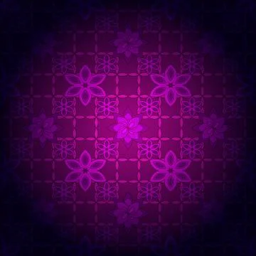 Bright spring background image of violet flowers and openwork me Stock Illustration