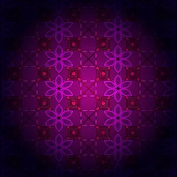 Bright spring background image of violet flowers and openwork me Stock Illustration