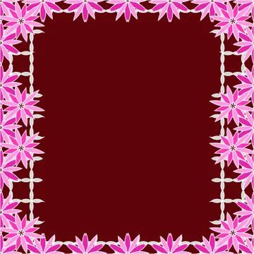 Bright spring card with abstract flowers and frame for the text Stock Illustration
