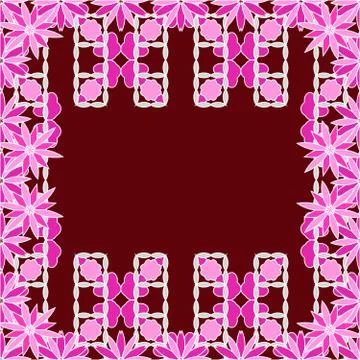 Bright spring card with abstract flowers and frame for the text Stock Illustration