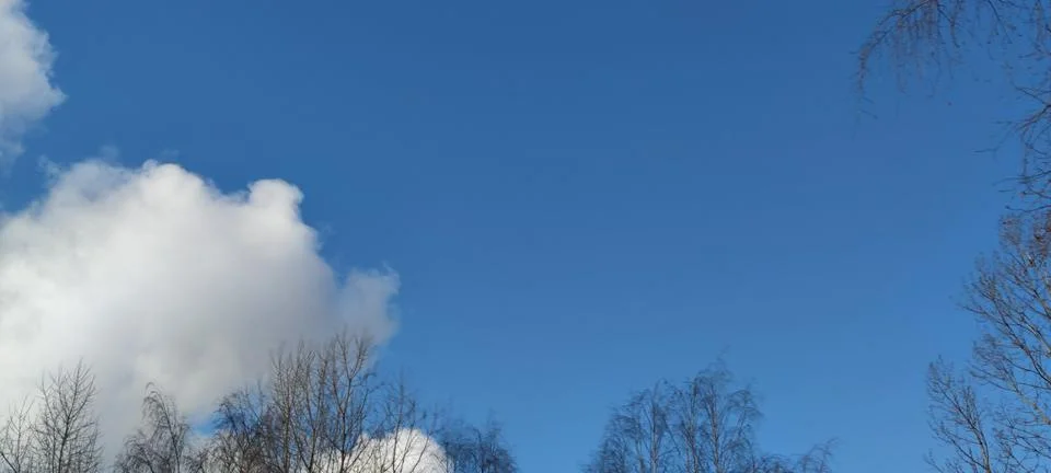 Bright spring sky with white clouds. Stock Photos