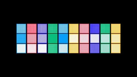 Bright square grid background collection in clean geometric style Illustration