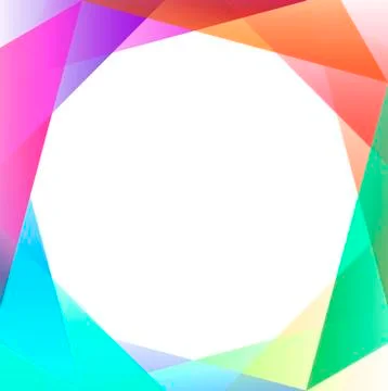 Bright Square with Trangles of Various Colors in a Rainbow as a Border Stock Photos
