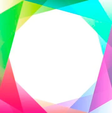 Bright Square with Trangles of Various Colors in a Rainbow as a Border Stock Photos