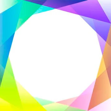 Bright Square with Trangles of Various Colors in a Rainbow as a Border Stock Photos