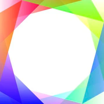 Bright Square with Trangles of Various Colors in a Rainbow as a Border Stock Photos
