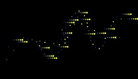 Bright squares on a black background. Festive background, disco. Design ele.. Illustrazione stock