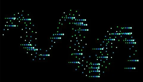 Bright squares on a black background. Festive background, disco. Design ele.. Stock Illustration