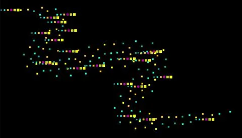 Bright squares on a black background. Festive background, disco. Design ele.. Stockillustratie