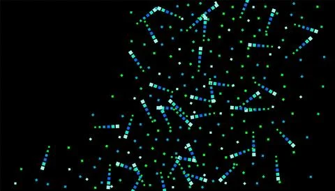 Bright squares on a black background. Festive background, disco. Design ele.. Illustrazione stock