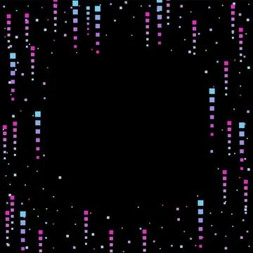 Bright squares on a black background. Festive background, disco. Design ele.. Stockillustratie