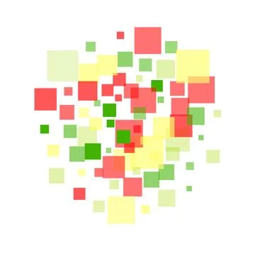 Bright squares on a white background. Festive background, disco. Design ele.. Stock Illustration