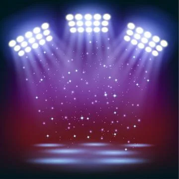 Bright stadium spotlights background, Vector Illustration Stock Illustration
