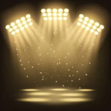 Bright stadium spotlights background, Vector Illustration Stock Illustration