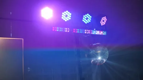Bright stage lighting, light show at banquet, concert. Stock Footage 294641017