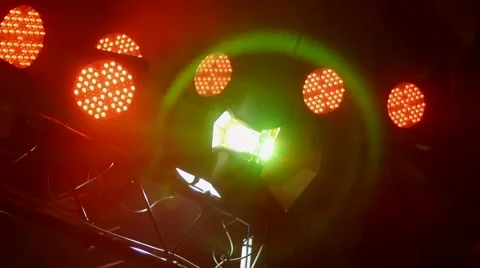 Bright stage lights flashing Stock Footage 68971412