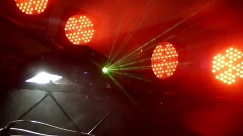Bright stage lights flashing Stock Footage 68971432