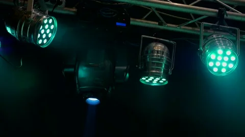 Bright stage lights flashing Stock Footage 68971451