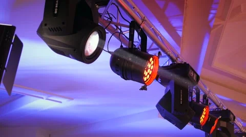 Bright stage lights flashing Stock Footage 68971571