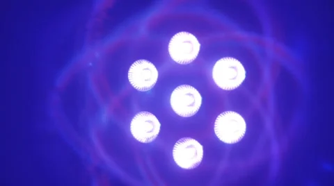Bright stage lights flashing, led par light, blue Stock Footage 68971287