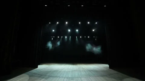 Bright stage lights flashing. Lighting equipment. The lighting designer Stock Footage 155080305