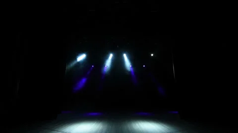 Bright stage lights. Footage of multi-colored concert lighting. Stock Footage 138426199