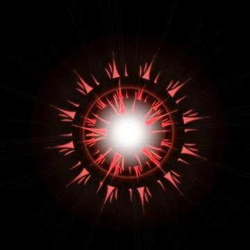 Bright Star Burst Light Effect with Glittering, Glowing Sparkles - Nebula Flare Stock Illustration