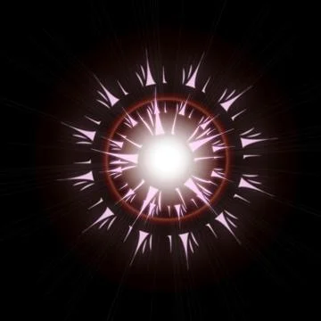 Bright Star Burst Light Effect with Glittering, Glowing Sparkles - Nebula Flare Stock Illustration