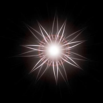 Bright Star Burst Light Effect with Glittering, Glowing Sparkles - Nebula Flare Stock Illustration