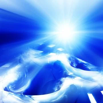 Bright star on a cold blue background Stock Illustration