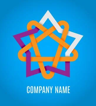 Bright star icon logo template. Oriental and celtic star knots or abstract ge Stock Illustration