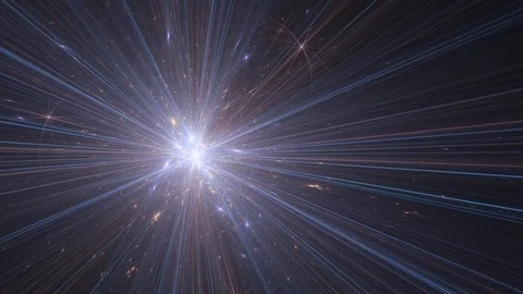 Bright star light rays. deep space journ... | Stock Video | Pond5