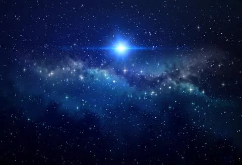 Bright star in outer space 스톡 사진