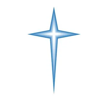 Bright star in the shape of cross isolated.  Christmas star or Bethlehem star Stock Illustration