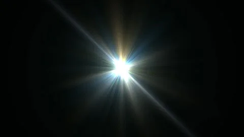 Bright Starburst Effect with Radiating Light Flare in Dark Background Stock Footage 340528536