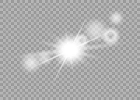 Bright Starburst Light Effect with Transparent Background and Subtle Glow. Stock Illustration