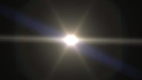 Bright starburst light pulses with horizontal rays Stock Footage 345448803