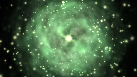 Bright Starry Explosion in a Green Cosmic Nebula Stock-Footage 297208679
