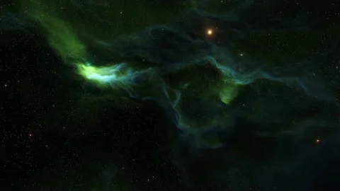 Bright starry sky and green Nebula Stock Footage 220905724