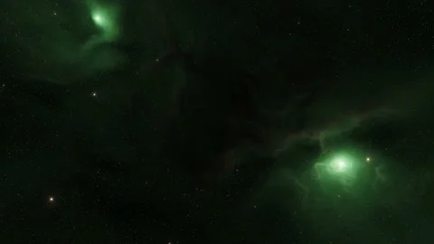 Bright starry sky and green Nebula Stock Footage 221484509