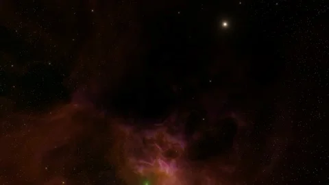 Bright starry sky and red Nebula Stock Footage 219004308