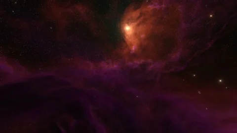 Bright starry sky and red Nebula Stock Footage 219004397