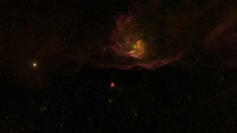 Bright starry sky and red Nebula Stock Footage 219004413