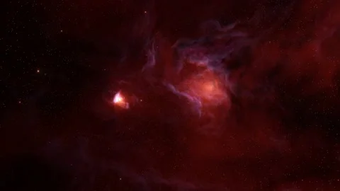 Bright starry sky and red Nebula Stock Footage 220905636