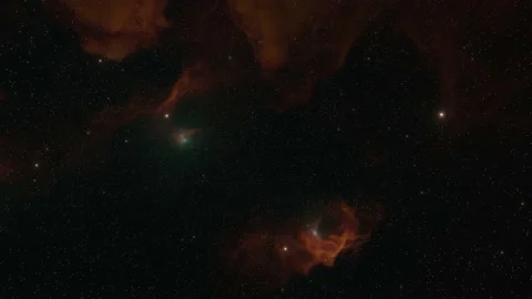 Bright starry sky and red Nebula Stock Footage 221460717
