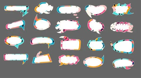 Bright stickers bubbles for messages in instant messengers. Stock Illustration