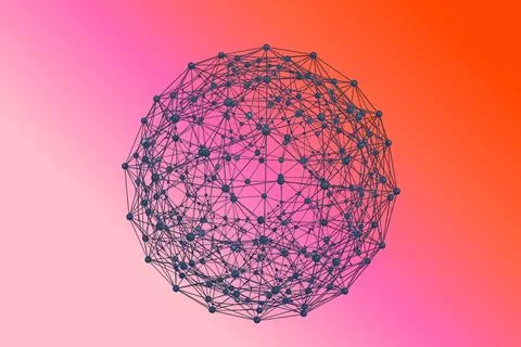 Bright Strawberry Glow Gradient with Abstract Sphere Stock Illustration