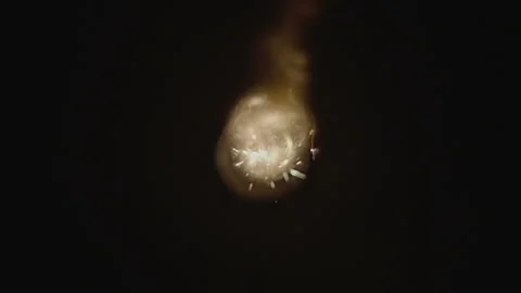 Bright stream of flame with sparks from the nozzle into the camera Stock Footage 130587909